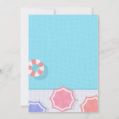 Pool Party Birthday Invitation - Summer Theme Kaart (Achterkant)
