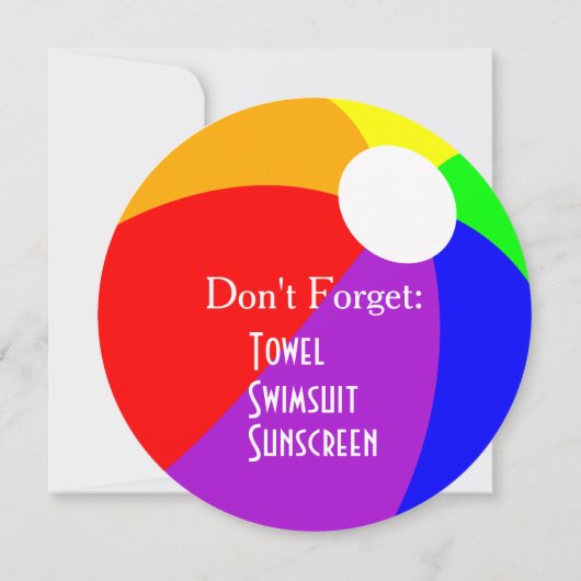 Pool Party Birthday Invite Kaart (Achterkant)