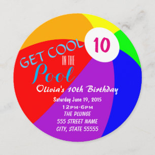 Pool Party Birthday Invite Kaart