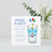 Pool Party Birthday Kaart (Staand voorkant)