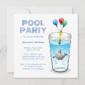 Pool Party Birthday Kaart (Voorkant)