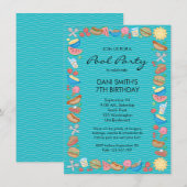 Pool Party Birthday Kaart (Voorkant / Achterkant)