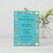 Pool Party Birthday Kaart (Staand voorkant)