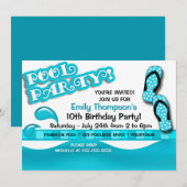 Pool Party Birthday Kaart (Voorkant / Achterkant)