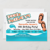 Pool Party Birthday Kaart (Voorkant)