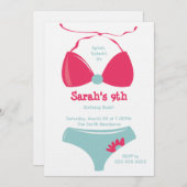 Pool Party Birthday Kaart (Voorkant / Achterkant)