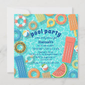 Pool Party Birthday Kaart (Voorkant)
