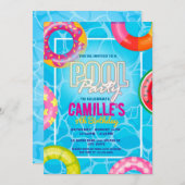 Pool Party Birthday Kaart (Voorkant / Achterkant)