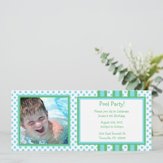 Pool Party Birthday Kaart (Staand voorkant)