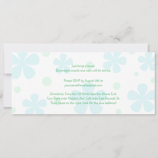 Pool Party Birthday Kaart (Achterkant)