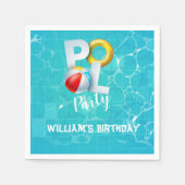 Pool Party Birthday Napkins Servet (Voorkant)
