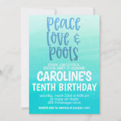 Pool Party Birthday Party Invitation Kaart (Voorkant)