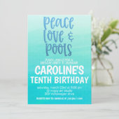 Pool Party Birthday Party Invitation Kaart (Staand voorkant)