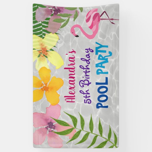 Pool Party Birthday Spandoek (Verticaal)
