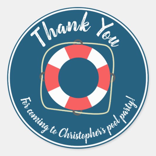 Pool Party Birthday Stickers (Voorkant)