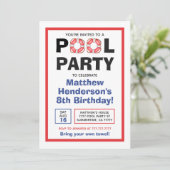 Pool Party Birthday Summer Kaart (Staand voorkant)