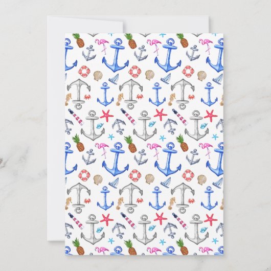 Pool Party Birthday Summer Kaart (Achterkant)