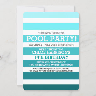 Pool Party Birthday-uitnodigingen Kaart