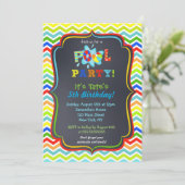 Pool Party Birthday-uitnodigingen Kaart (Staand voorkant)