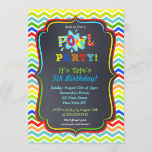 Pool Party Birthday-uitnodigingen Kaart