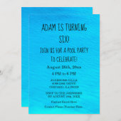 Pool Party Blauw Water Gepersonaliseerde Naam Verj Kaart (Voorkant / Achterkant)