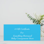 Pool Party Blue Cadeat Certificate Sjabloon (Staand voorkant)