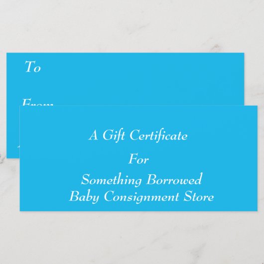 Pool Party Blue Cadeat Certificate Sjabloon (Voorkant / Achterkant)