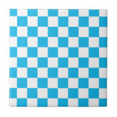 Pool Party Blue Checkerboard Tegeltje (Voorkant)
