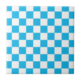 Pool Party Blue Checkerboard Tegeltje