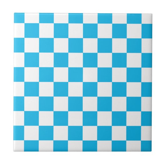 Pool Party Blue Checkerboard Tegeltje (Voorkant)