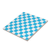 Pool Party Blue Checkerboard Tegeltje (Zijkant)