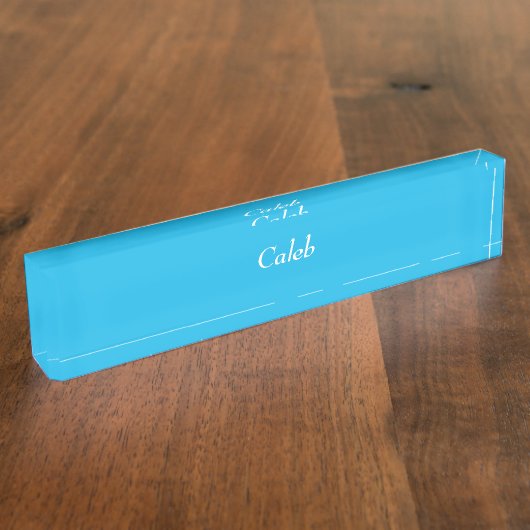 Pool Party Blue Personalized Name Bord Naambordje (Zijkant)