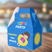 Pool Party Blue Water Cool Custom Kinderen van zat Bedankdoosjes