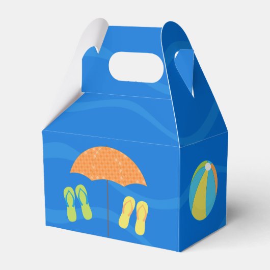 Pool Party Blue Water Cool Custom Kinderen van zat Bedankdoosjes (Achterkant)