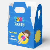 Pool Party Blue Water Cool Custom Kinderen van zat Bedankdoosjes (Geopend)