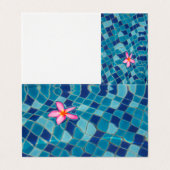 Pool party blues roze flower floating pop color visitekaartje (Buitenkant ongevouwen)