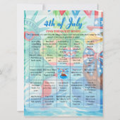 Pool Party Bold Eagle 4th of July Bingo game Feestdagenkaart (Voorkant)