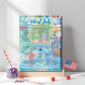 Pool Party Bold Eagle 4th of July Bingo game Feestdagenkaart