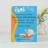 Pool Party Boy Blonde Kaart (Staand voorkant)