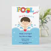 Pool Party-Boy Kaart (Staand voorkant)
