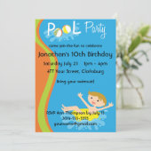 Pool Party Boy Redhead Kaart (Staand voorkant)