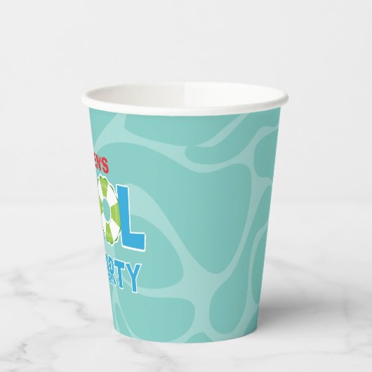 Pool Party Boy rood blauw Verjaardag Paper Cups Papieren Bekers (Links)