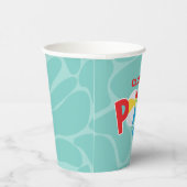 Pool Party Boy rood blauw Verjaardag Paper Cups Papieren Bekers (Rechts)