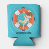 Pool Party Boy Swimming Kids Birthday Custom Blikjeskoeler (Achterkant)