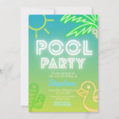 Pool Party Boy Verjaardag Kaart (Voorkant)