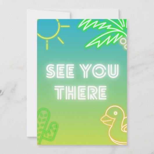 Pool Party Boy Verjaardag Kaart (Achterkant)