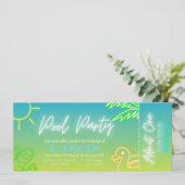 Pool Party Boy Verjaardagskaart Kaart (Staand voorkant)