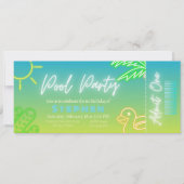 Pool Party Boy Verjaardagskaart Kaart (Voorkant)