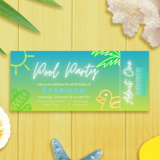 Pool Party Boy Verjaardagskaart Kaart