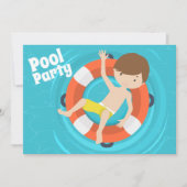 Pool Party Boy Zwemend Aangepaste Kinderen Birthda Kaart (Voorkant)